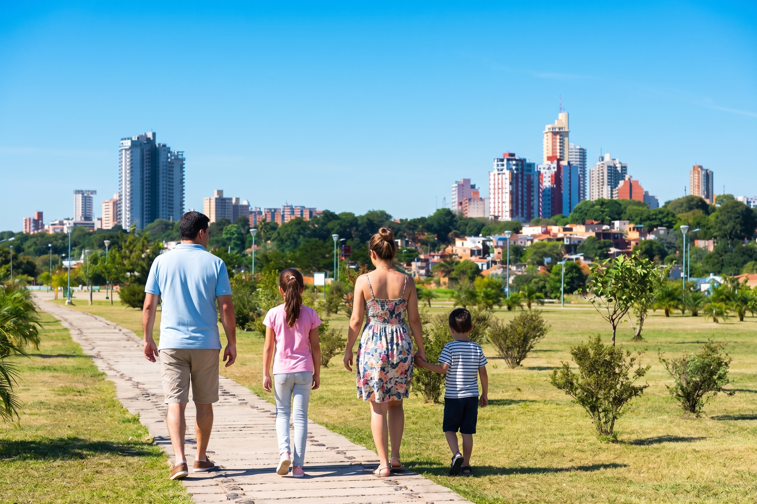 Family enjoying Paraguay freedom